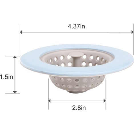 4-teiliger Silikon-Küchenabflussfilter, große Ausführung mit breitem Seitendurchmesser (11,4 cm). (1/5)