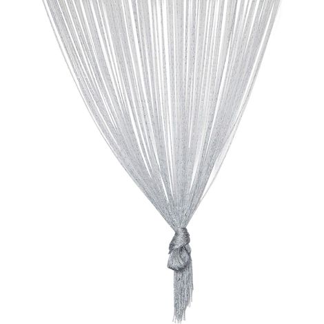 Séparateur Porte Fils Argentée Gouttes de Rosée et Panneau Rideau de Fenêtre 100 x 200 cm Décoration de Période de Fêtes (1/4)