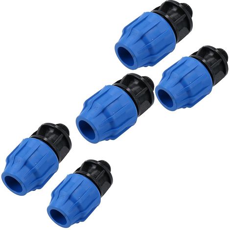Adaptateur mâle MDPE 20 mm x 1/2" à compression pour tuyau d'eau, lot de 5 (1/5)