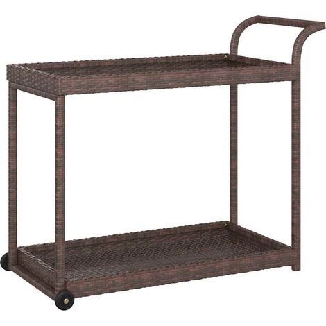 Maison Exclusive - Chariot de bar Marron 100x45x83 cm Résine tressée (1/5)