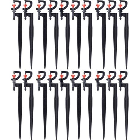 20 Pcs 360 Degree Rotating Micro Sprinklers G-Type for Garden, Greenhouse, Lawn Irrigation with 4/7" Hose (1/4)