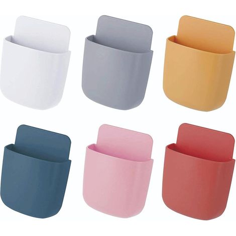 6-teilige Aufbewahrungsbox für Fernbedienungen, Handy-Wandhalterung, Fernbedienungs-Wandhalterung, Aufbewahrungsbox für ABS-Wandhalterungen, Halter-Organizer-Hakenbox