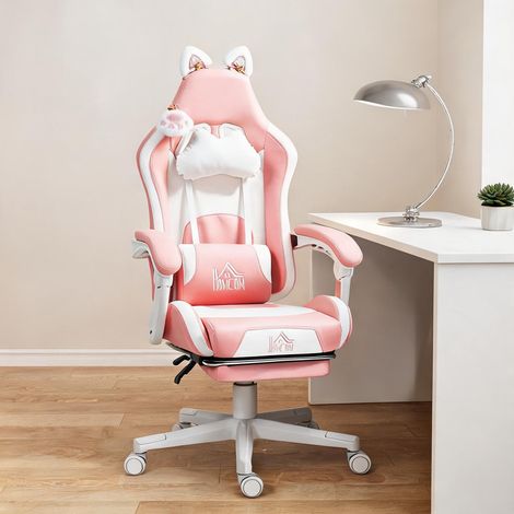 Chaise de bureau roz en piele falsă 65 x 62 x 124 cm (1/5)