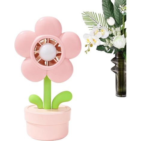 Ventilateur portable rechargeable - Ventilateur de refroidissement USB de 16 cm 3 vitesses de ventilation, avec veilleuse (1/5)