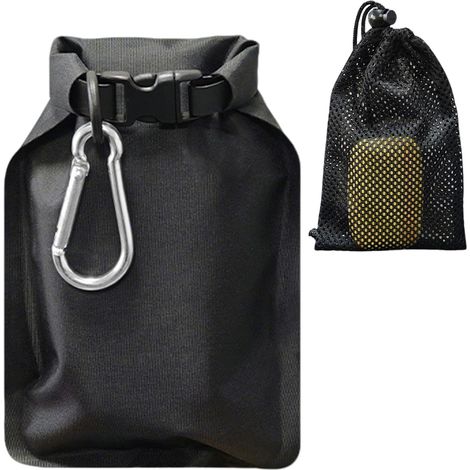 Set di 2 sacchetti per sapone da viaggio impermeabili con sacchetto in rete di schiuma, sacchetti portatili per sapone solido, ideali per campeggio, attività all'aperto e viaggi (nero)