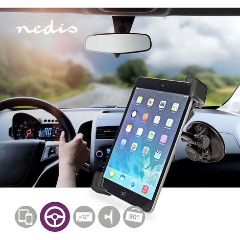 Soporte para Tableta de Coche  Máx. compatibilidad de tamaño de pantalla: 12"  Montado en el automóvil en ventanas y reposacabezas  Juserable