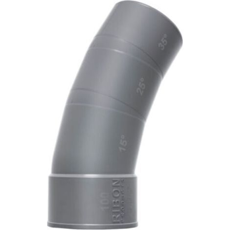 100 mm PVC-U-Mehrwinkelbogen (15°/25°/35°), Sollbruchstelle (Außen-/Innengewinde) – Anti-Ovalisierungs-Manschette – Abwasserableitung – 100 % recycelbares PVC – Unbekannt (1/5)