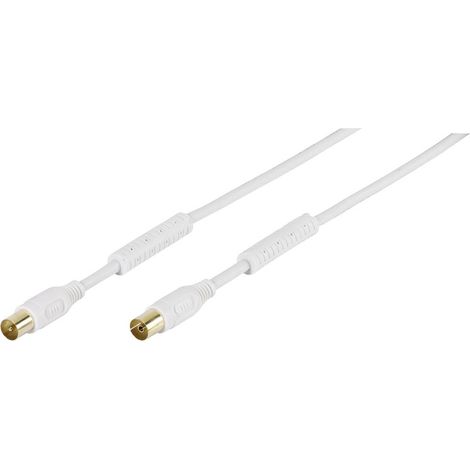 Câble de raccordement Vivanco 48123 [1x antenne femelle 75 Ω - 1x antenne mâle 75 Ω] 10.00 m blanc (1/3)