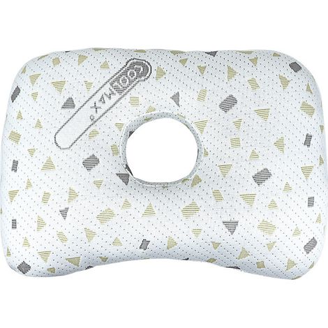 Oreiller d'oreille pour dormeurs latéraux, avec trous pour appui-tête, conçu pour soulager les oreilles (gris)