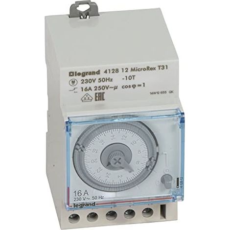 Legrand 412812 timer analogico per guida DIN 4000 W