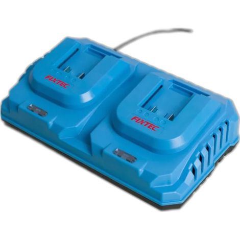 CHARGEUR RAPIDE DOUBLE POUR BATTERIES 20V LI-ION - FIXTEC - FBCH20003 (1/4)