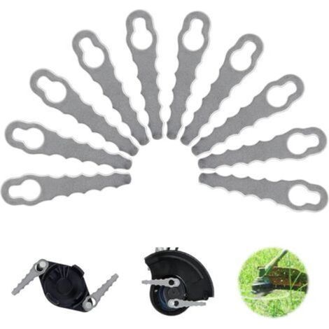 Lame pour Coupe Bordure Bordure, 10 Pcs Lame Debrouissalleuses, Lame Coupe Bordure métal, Lame Débroussailleuse, Lames de Tondeuses Rechange, Lame Tondeuse, Accessoires Tondeuses à Gazon-B (1/5)