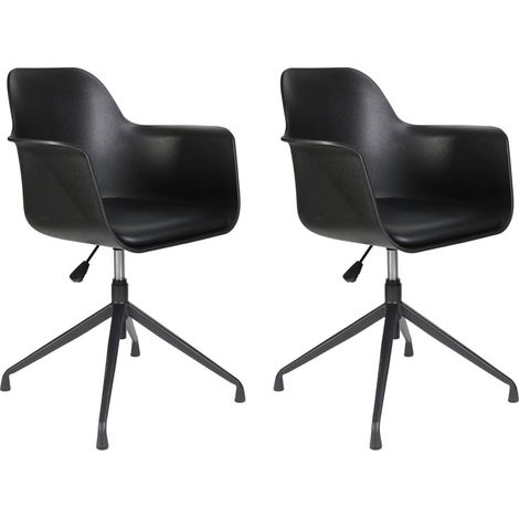 Lot de 2 Fauteuils Pivotants "Chicago" 78cm Noir