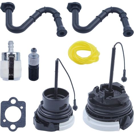 Bouchon d'Huile et d'Essence, Filtre, Tuyau pour Stihl MS201 MS201C MS201T MS261C MS291C MS261, Bouchon d'Huile, Bouchon d'Essence, Filtre à Huile, Filtre à Carburant, Tuyau d'Essence Jaune, Tuyau d'E (1/5)