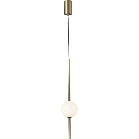 Melkita - Lampada a sospensione a LED, oro, 58 cm - sfera lattiginosa (1/5)