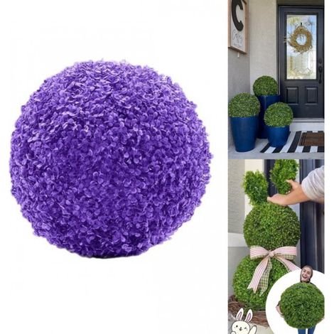 Plante artificielle - Boule de buis - Plante artificielle - Fausse plante - 28 cm - Verte - TOPIORB (1/5)