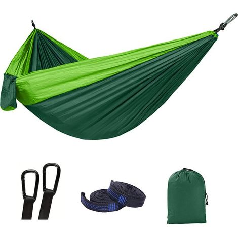 Hamac de camping extérieur en tissu parachute bicolore 270 x (1/5)