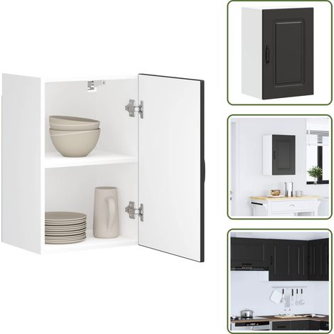 Armario de madera - vidaXL Armario de pared para cocina Kalmar madera de ingeniería negra - Armario de cocina negra