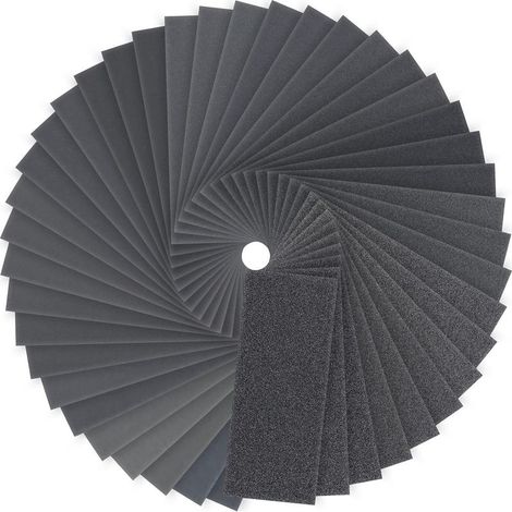 Papier de Verre, 120 à 3000 Grain Papier a Poncer eau/sec Carrosserie, Bois, Métal, 9 x 3.6 Papier Abrasif (84pcs) (1/5)