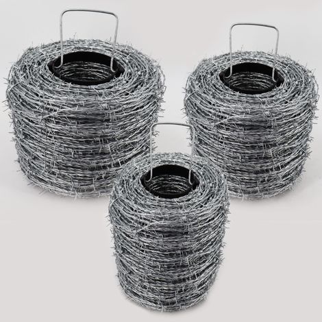 Aquagart – Fil de fer barbelé galvanisé 100 m – Épaisseur 1,6/1,7 mm – Protection contre la faune sauvage – Clôture forestière durable