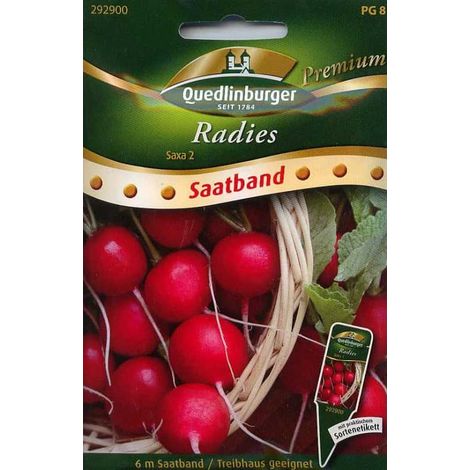 Quedlinburger Radies Saxa 2 Saatband 6 Meter - Gemüsesamen (1/2)