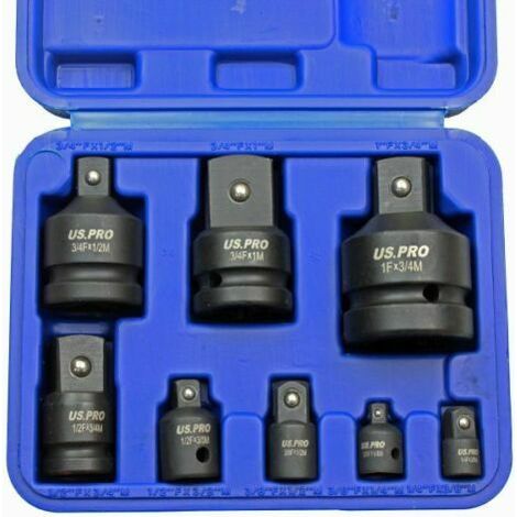 IMPACT SOCKET SET 8PC 1/4"" 3/8"" 1/2"" 3/4"" 1"" REDUCER ADAPTOR SS243