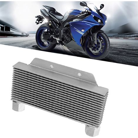Radiateur de refroidissement d'huile moteur en alliage d'aluminium argenté, 15 rangées, pièces universelles pour motos (1/5)