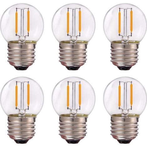 Mini-globe à ampoule LED Edison G40 (G16) AC/DC basse tension 12V-24V, Base blanche à vis E27 - Blanc chaud 2700K (Pour veilleuse, éclairage décoratif globe) Non dimmable-15Pack