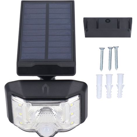 Lampe LED solaire extérieure 360° rotative pour urgence nocturne, détection PIR et contrôle lumineux intégré (1/5)