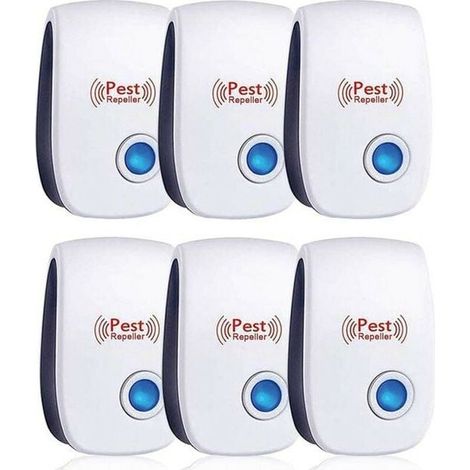 Repellente a ultrasuoni, repellente per topi a ultrasuoni (6 pezzi), repellente a ultrasuoni per topi e ratti efficace contro topi, ratti e mosche