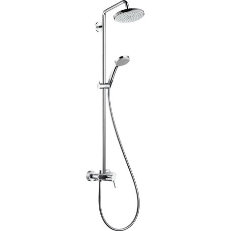 Hansgrohe 27222000 Croma 220 Showerpipe con Miscelatore Monocomando, Argento (1/4)