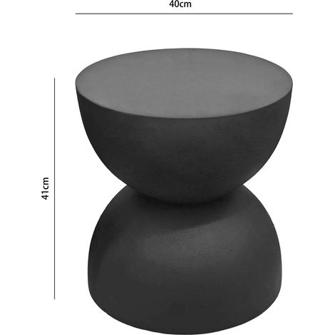 Mömax Beistelltisch/Sitzhocker Tondo Schwarz (1/5)