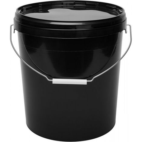 1 seau Garronda avec couvercle - 16 L - Seau d'emballage - Petit seau - Rond - Noir GD-PL-BIS-Noir (1/5)