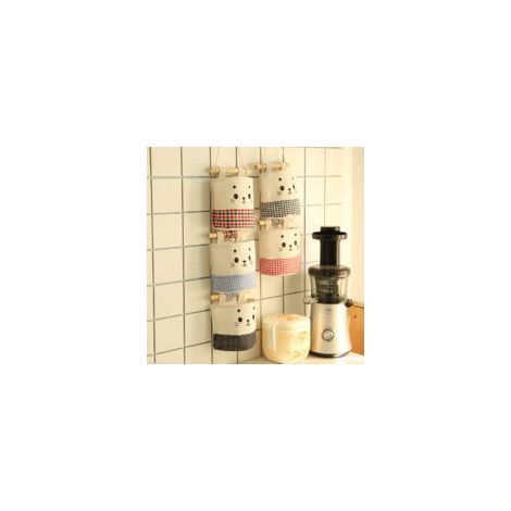 Set mit 5 hübschen Hängeaufbewahrungstaschen, wasserdichte Körbe aus Baumwolle und Jute (Größe S) - Crezuo