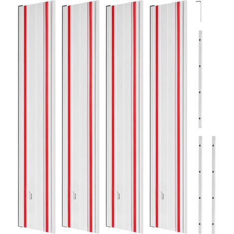 Coupe Précise Rail de Guidage Scie Plongeante 4x700 mm en Aluminium avec 3 Connecteurs pour Scies Makita Festool WEN (1/5)