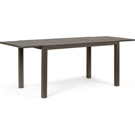 Table extensible en aluminium à lattes 160-240 x 90 cm, marron (1/5)
