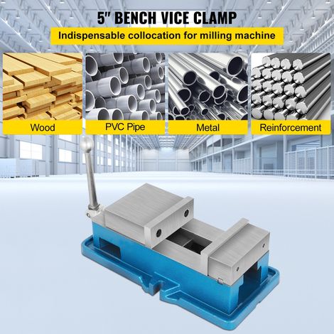 Étau de Perçage de Fraisage, Ouverture 125 mm Précision Étau de Serrage 24 KN d'établi Hauteur 110 mm Serre-Joint Établi Accessoire… (1/5)