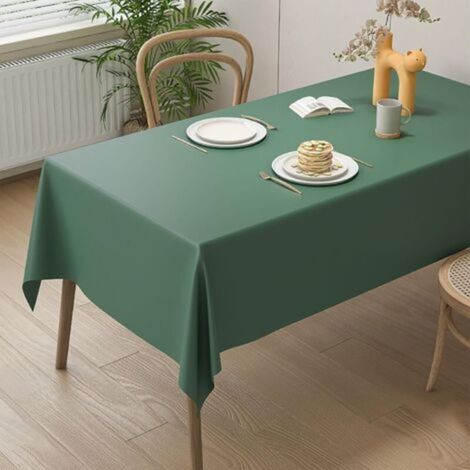 ALLIANDISNappe en similicuir - idéale pour les fêtes, le camping, les pique-niques, la cuisine et les restaurants - 1 pièce, vert foncé, 90 x 140 cm