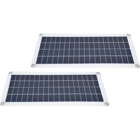Kit de Panneaux Solaires Photovoltaïques - 2 Panneaux 10W avec Contrôleur 30A - Double Port USB 5V pour Camping Car et Bateau (1/5)