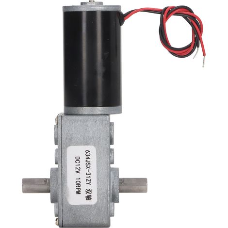 Gleichstrom-12V-Selbsthemmungs-Doppelwellengetriebemotor, 10 U/min Schneckengetriebe, im Uhrzeigersinn und gegen den Uhrzeigersinn, hohe Präzision. (1/5)