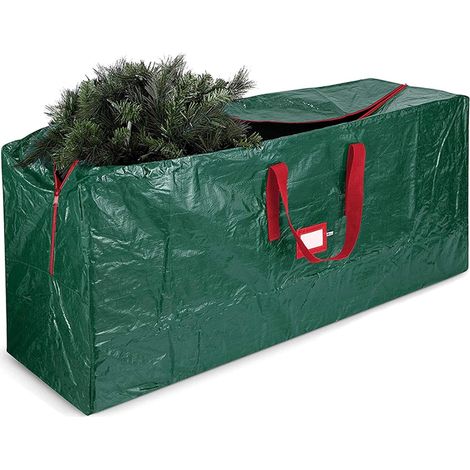 Artificial Christmas Tree Storage Bag, Garden Garbage Trash Bag Anti-UV Waterproof Large Zippered Bag with Carry Handles,Green1223451cm (1/5)