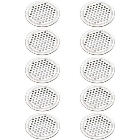 QORVA-20 Pièces Grille Aeration Ronde Inox Grille de Ventilation Aeration Couvercle Cercle pour Armoire Placard Air évacué Grille d'évacuation Ventilation pour Cuisine Meubles Bouche Aération (53mm)