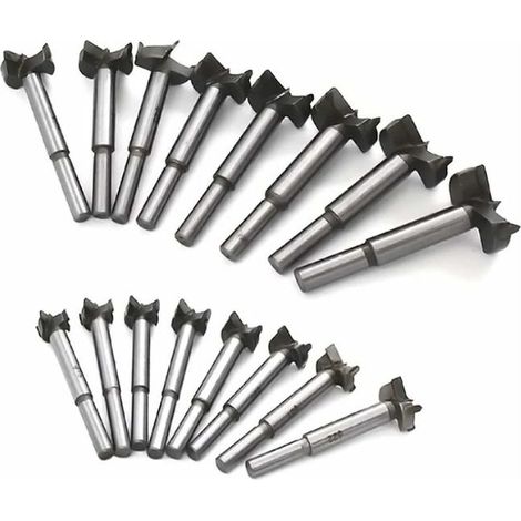 Foret Forstner Bois 15-35mm - 16PCS, Carbone Acier Haute Vitesse, Scie à Poinçonner, Trous de Perçage (SKU produit : 96104387  SKU Offre : lehua25.5.14-10) (1/3)