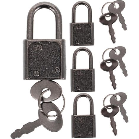 de 4 mini cadenas de style pirate avec clé pour agenda petit