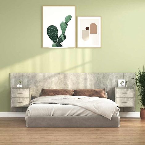 Tête de lit Contemporain Pour Lit adulte avec armoires Gris béton Bois d'ingénierie 31473 (1/5)
