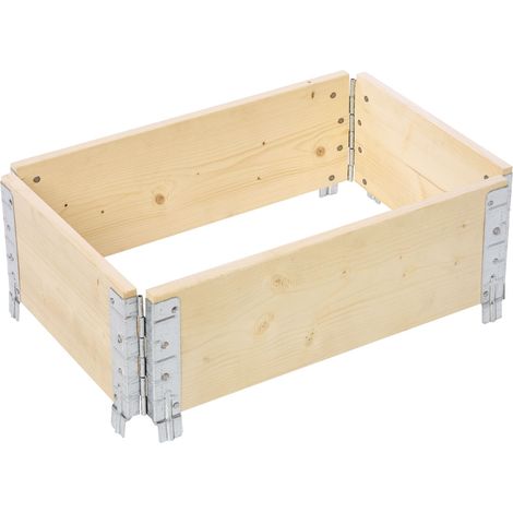 Garronda Carré Potager modulable en Bois Naturel 60x40x20 cm – Jardinière extérieure en palettes, empilable et Pliable, pour Jardin, Plantes, Fleurs, Herbes, Fruits et légumes GD-0141, 1 pièce (1/5)