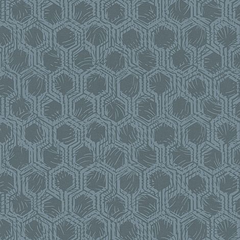 Papier peint intissé pour chambre | Papier peint géométrique bleu & gris | Tapisserie moderne motif géométrique idéale salon - 10,05 x 0,53 m (1/5)