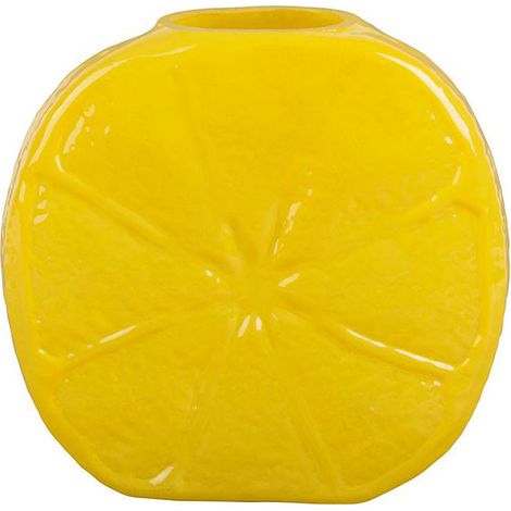 Vase Citron Jaune en Verre Victoria 16x9x15cm