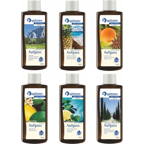 Spitzner Wellness Saunaaufguss 6er Vorteilspack 6 Sorten Saunaset Aufgussset