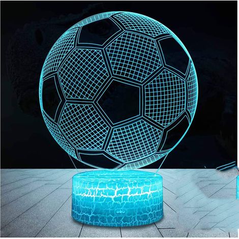 Lampada notturna a LED 3D a forma di pallone da calcio con telecomando, 7 colori selezionabili, interruttore touch, luce notturna USB dimmerabile, regalo di compleanno, regalo di Natale per ragazze, u